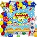 FEXICHUJI Cartoon 154Pcs Toys Inspired Story Birthday Decorations Including Balloon Arch Backdrop Tablecloth and Rocket Balloons Toys Inspired Story Themed Birthday Party Supplies for Kids - Image 3