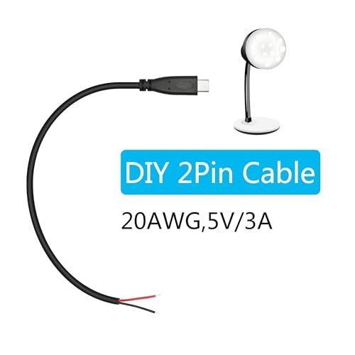 Maixbomr USB C to 2 Pin Bare Wire Open End Power Cable 3FT, 20AWG 5V USB Type C Male Plug 2 Pin Pigtail Cable, for USB Type C Equipment Installed or Replacement Repair DIY Cable(2Pcs) - Image 4