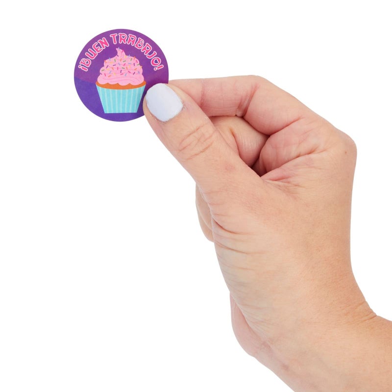 Blue Panda 1000 Pack Spanish Motivational Stickers for Classroom - Bulk Reward Stickers for Kids, Teacher School Supplies (8 Assorted Designs, 1.5 in) - Classroom Supplies - Image 5