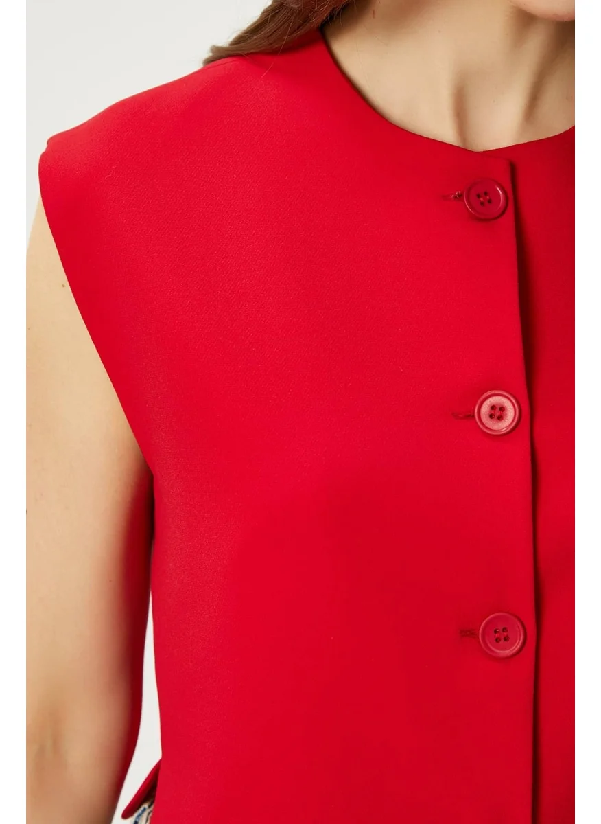 Ritnice Women's Power Red Lined Woven Vest