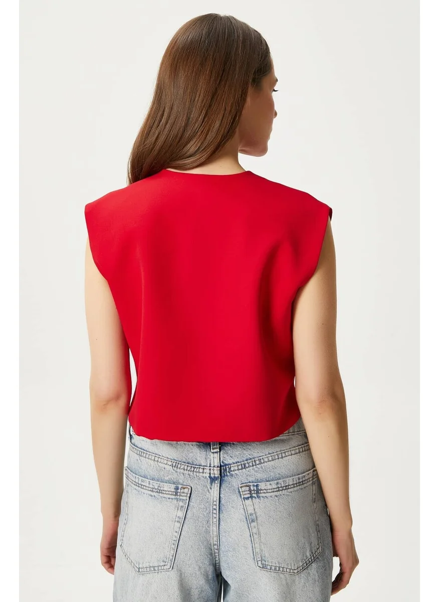 Ritnice Women's Power Red Lined Woven Vest