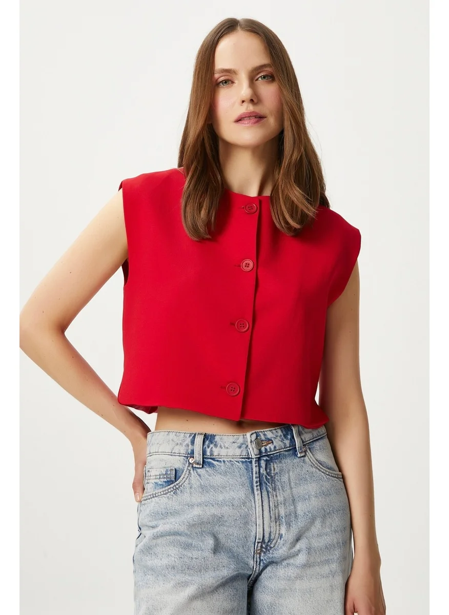 Ritnice Women's Power Red Lined Woven Vest