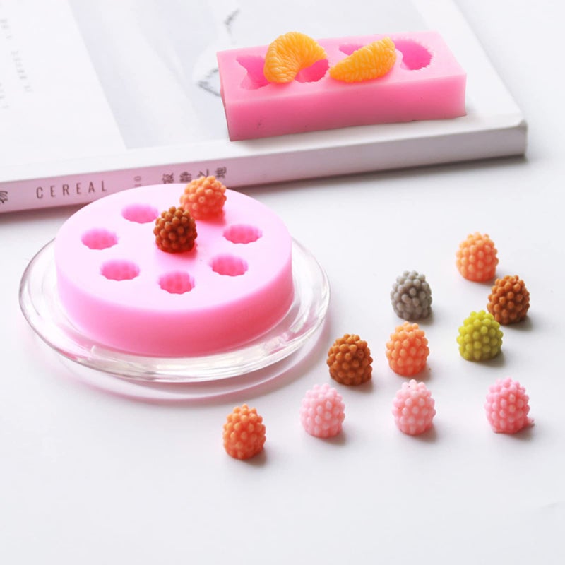 Rainmae Rainmae 5 Pcs Fruit Shaped Jelly Molds 3D Mini Pineapple Strawberry Blueberry Orange Silicone Fondant Chocolate Molds For Gummy Cookie Pastry Mold for Cupcake Topper Decorating Sugar Craft Gum Paste  - Image 5