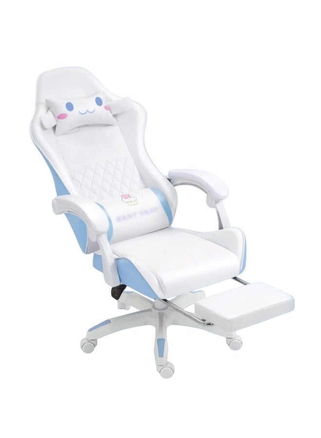 Huitich White & Blue Cartoon Gaming Chair with Footrest – Ergonomic Kids Study & Gaming Chair - Image 2