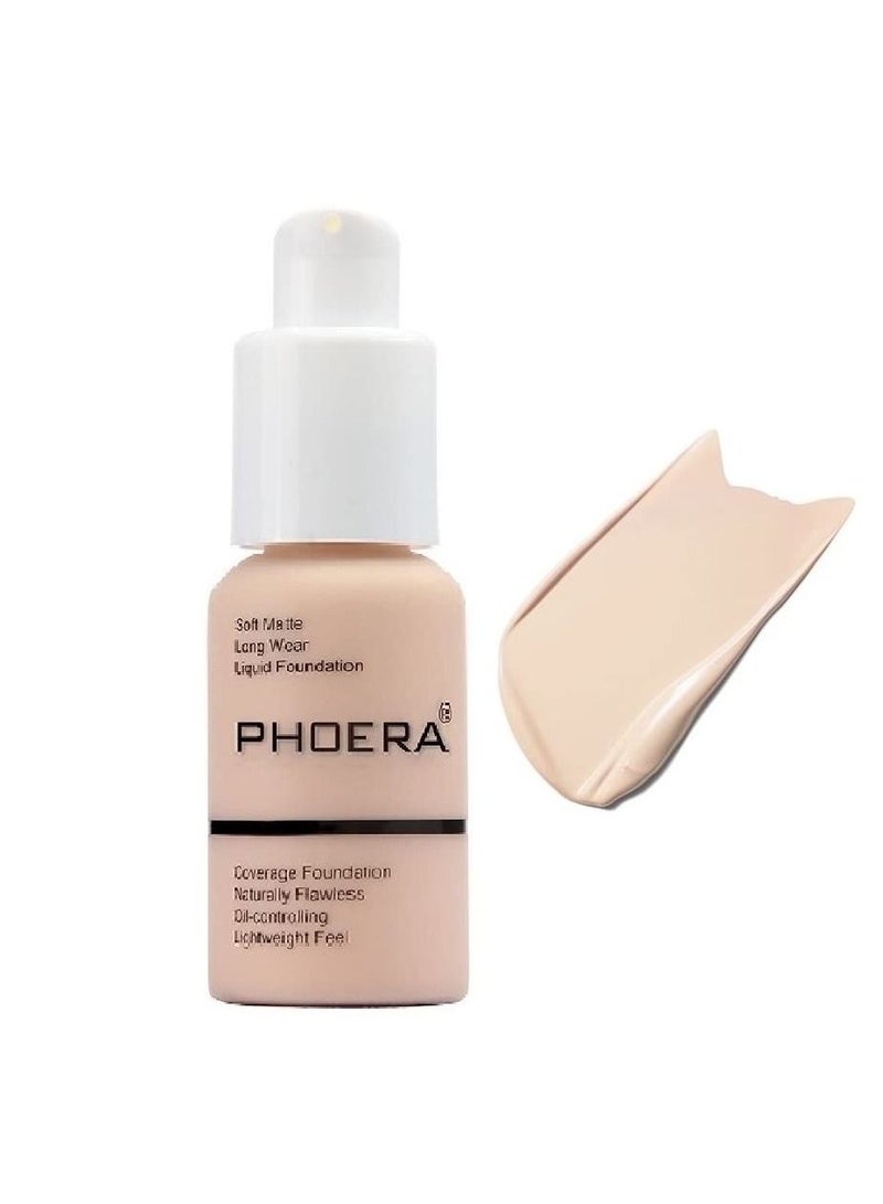 Phoera Flawless Soft Liquid Matte Foundation Durable Waterproof Oil Control Concealer 104 - Image 1