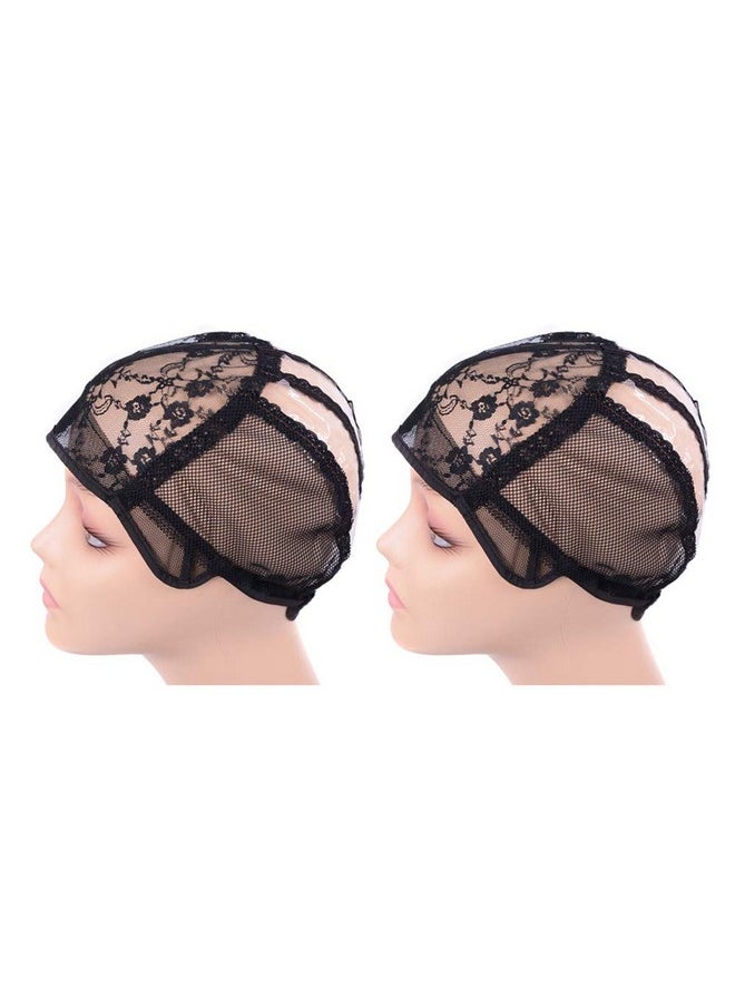 yantaisiyu - 2 Pcslot Wig Caps For Making Wigs With Elastic Band On The Back Easy Weaving Ventilated Wig Caps With Plastic (Black M 22 Inch) - Image 1