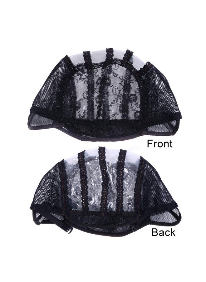 yantaisiyu - 2 Pcslot Wig Caps For Making Wigs With Elastic Band On The Back Easy Weaving Ventilated Wig Caps With Plastic (Black M 22 Inch) - Image 1