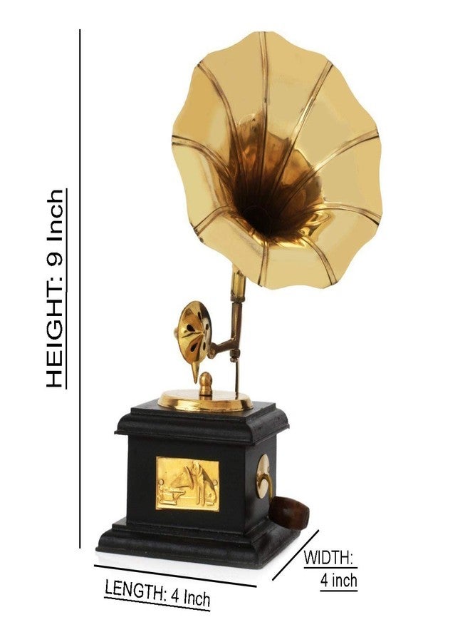 Hashcart Brass Antique Gramophone Dummy - Vintage Gramofono for Office Desk Decor, Home Décor - Shelf Living Room | Home Accents Wedding Gifts - Image 3