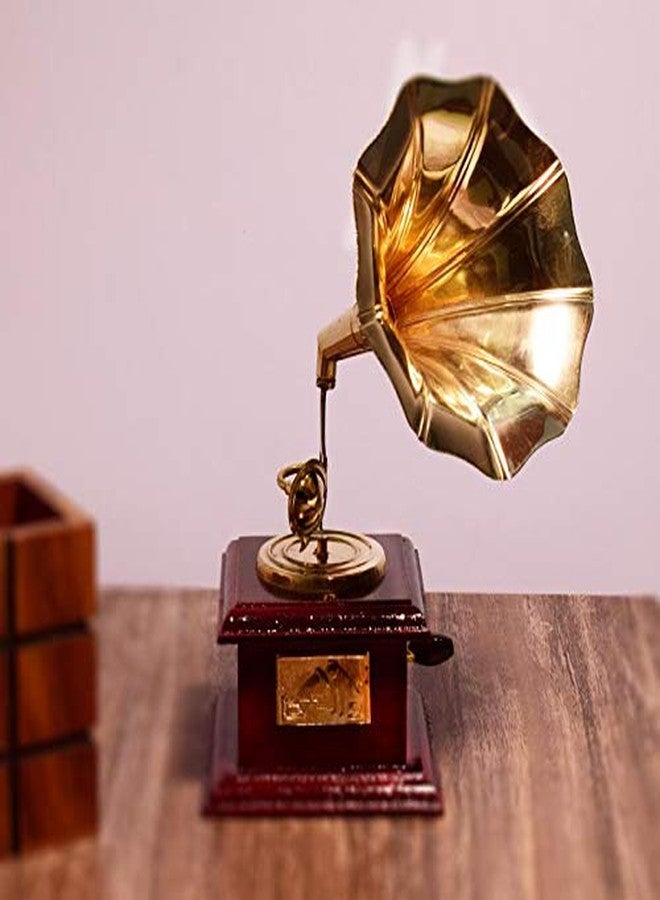 Hashcart Brass Antique Gramophone Dummy - Vintage Gramofono for Office Desk Decor, Home Décor - Shelf Living Room | Home Accents Wedding Gifts - Image 2