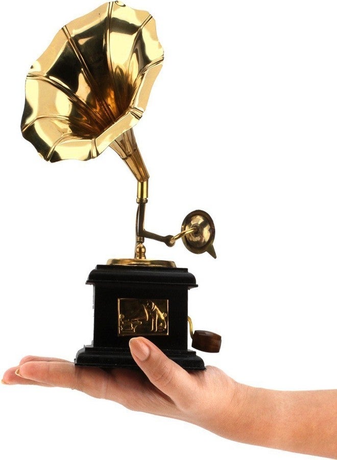 Hashcart Brass Antique Gramophone Dummy - Vintage Gramofono for Office Desk Decor, Home Décor - Shelf Living Room | Home Accents Wedding Gifts - Image 5