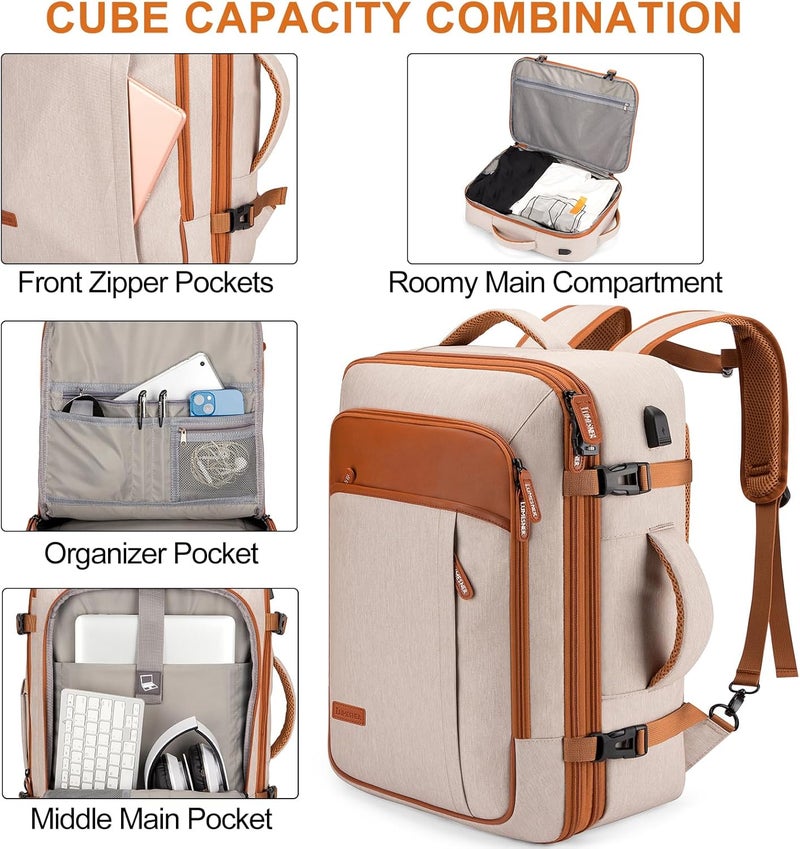 Lumesner Unisex Lumesner Travel Bussiness Laptop Backpack Carry on backpack,Travel backpack - Image 4