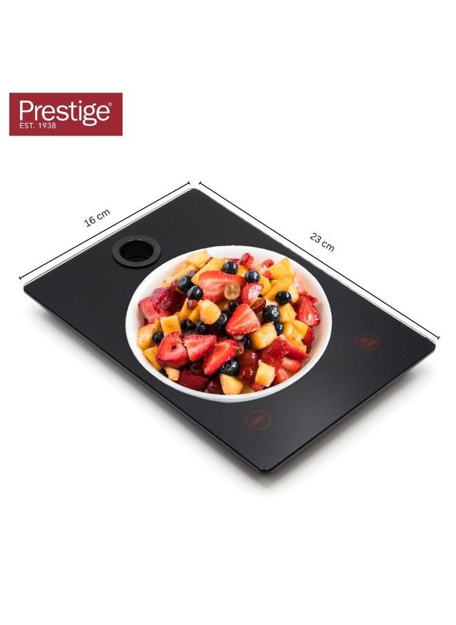 PRESTIGE - Prestige Digital Kitchen Scale Multifunction Food Weight Scale 5KG | Ultra Slim with Large LCD Display Premium Plastic and Glass Food Scales | 11lb/5kg with 0.1oz/1g Precision, black - PR81006 - Image 1