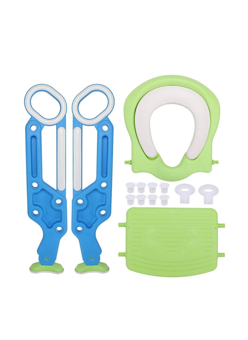 Cool Baby - COOLBABY Potty Training Toilet Seat with Step Stool Ladder for Boy and Girl Baby Toddler Kid Children’s Toilet Training Seat Chair with Soft Padded Seat and Sturdy Non-Slip Wide Step - Image 1