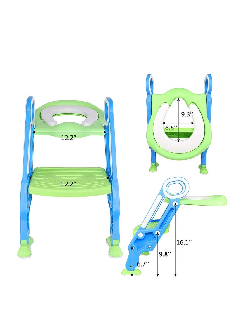Cool Baby - COOLBABY Potty Training Toilet Seat with Step Stool Ladder for Boy and Girl Baby Toddler Kid Children’s Toilet Training Seat Chair with Soft Padded Seat and Sturdy Non-Slip Wide Step - Image 1