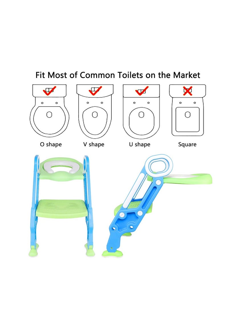 Cool Baby - COOLBABY Potty Training Toilet Seat with Step Stool Ladder for Boy and Girl Baby Toddler Kid Children’s Toilet Training Seat Chair with Soft Padded Seat and Sturdy Non-Slip Wide Step - Image 1
