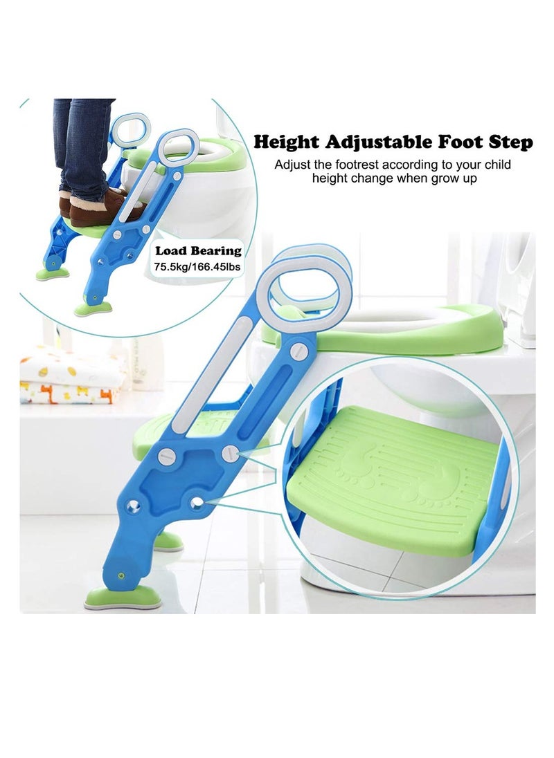 Cool Baby - COOLBABY Potty Training Toilet Seat with Step Stool Ladder for Boy and Girl Baby Toddler Kid Children’s Toilet Training Seat Chair with Soft Padded Seat and Sturdy Non-Slip Wide Step - Image 1