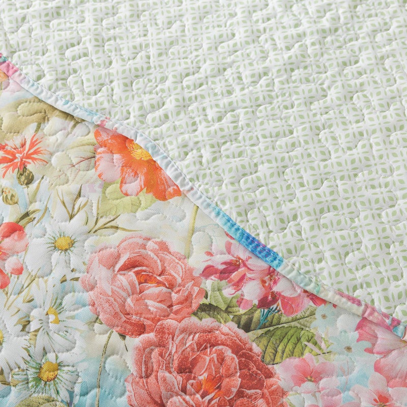 NEWLAKE Quilt Bedspread Sets- Dreamy Flowers Reversible Coverlet Set,Queen Size - Image 5