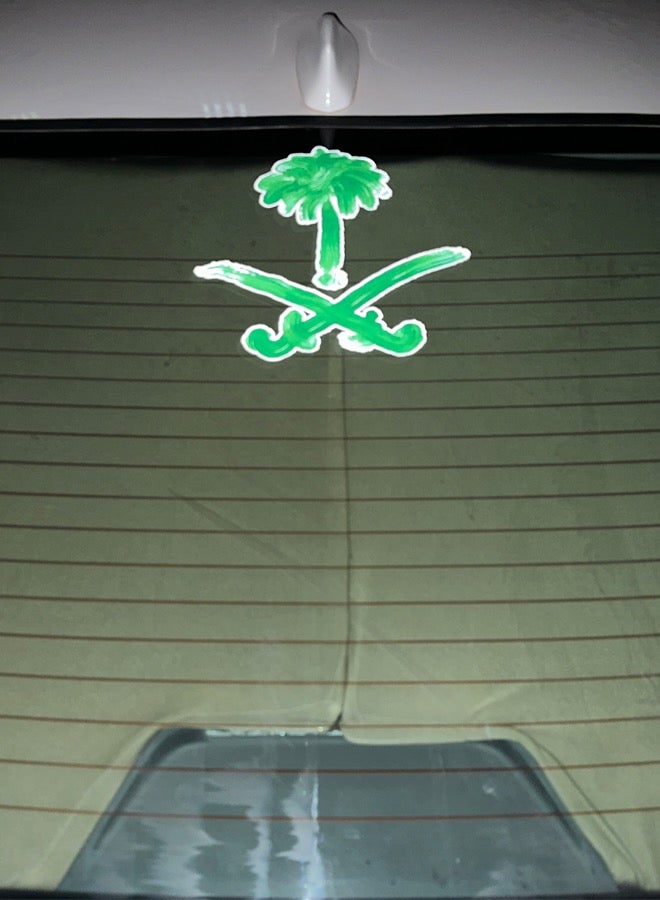 Generic 1-Piece  Reflective Car Sticker for Saudi National Day Green Color - Image 2