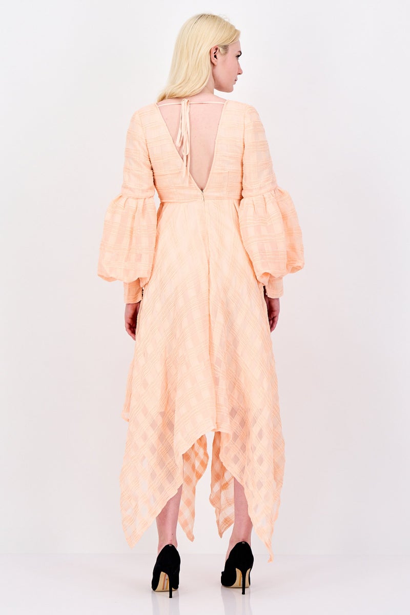 ASOS Women Textured Maxi Dress, Peach - Image 4
