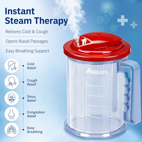 Asbah Professional Health Vapo Steam Vaporizer machine for Cold and Cough with Nozzle Inhaler, Facial Sauna and Facial Steamer, Multicolor - Image 3