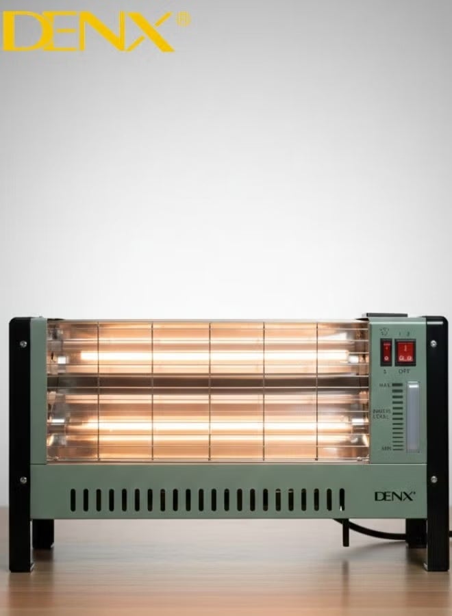 دينكس دفاية كهربائية DENX موديل DX2637 بقوة 1600 واط – تدفئة سريعة وآمنة مع تحكم بدرجة الحرارة، إعدادين للتدفئة، تصميم أنيق ومحمول مع حماية من الحرارة الزائدة للاستخدام المنزلي والمكتبي - Image 4