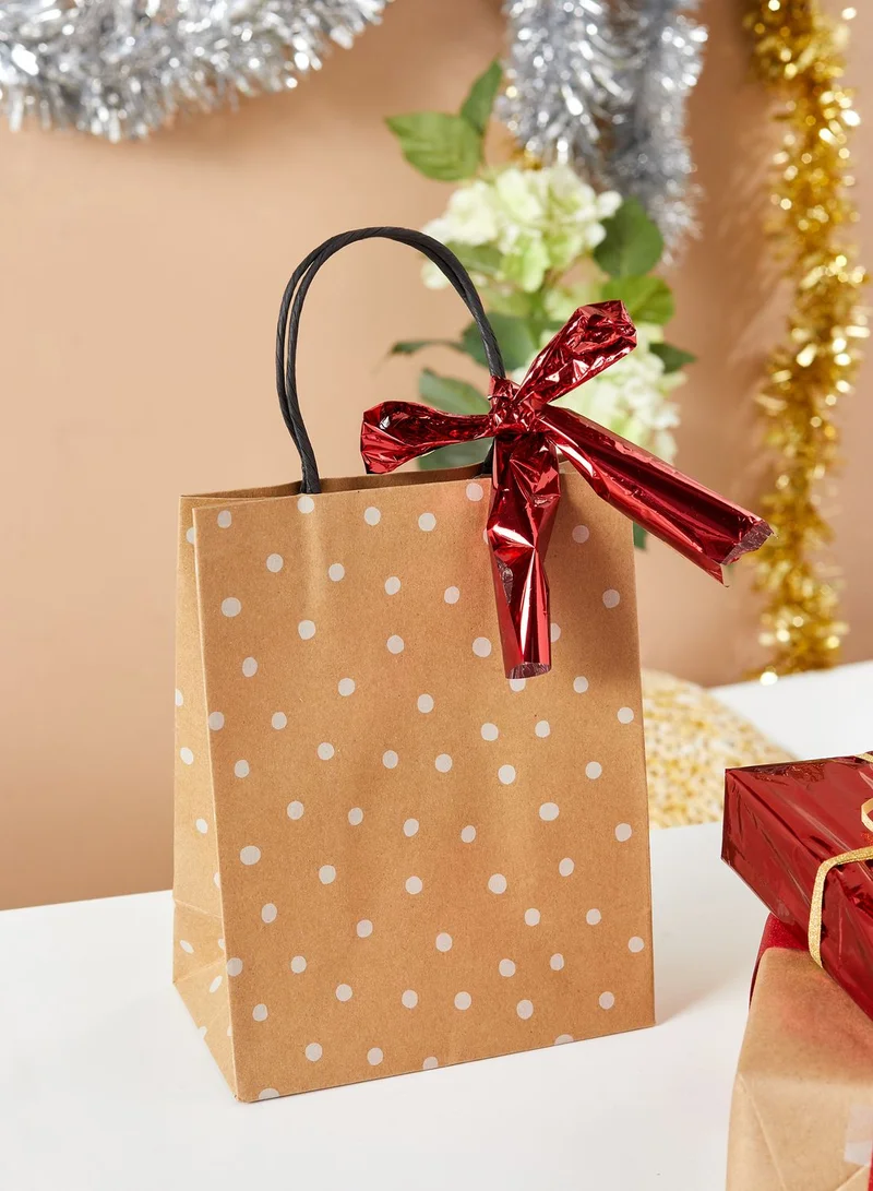 Typo Small Kraft White Spot Gift Bag