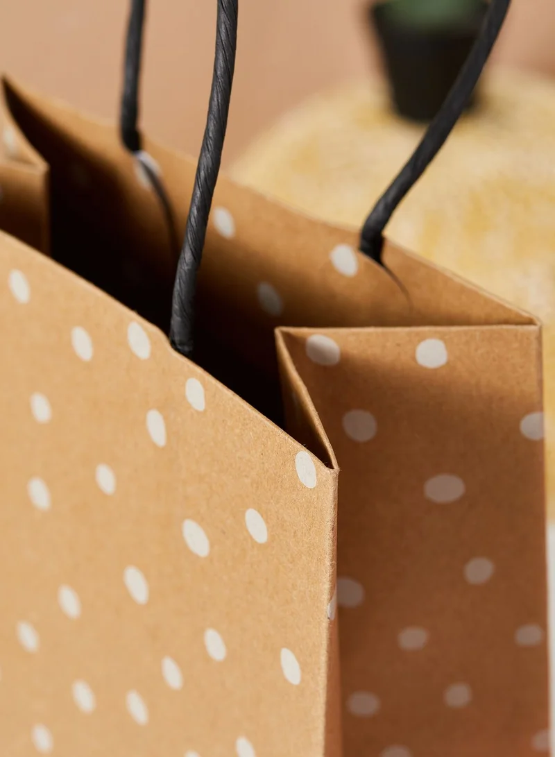 Typo Small Kraft White Spot Gift Bag