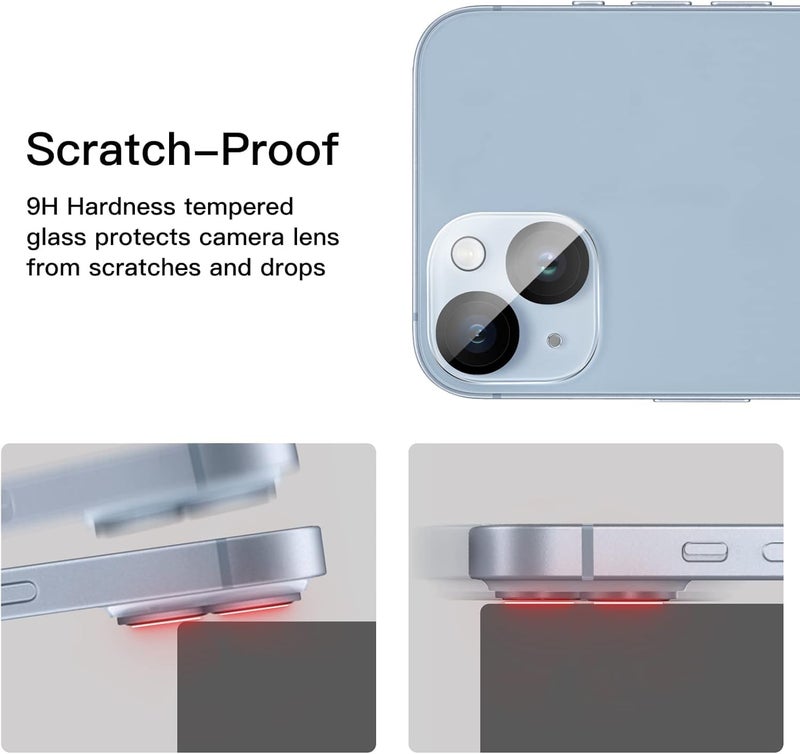 GadgetBite Tempered Glass Camera Lens Protector For Iphone 14 (6.1'')& iPhone 14 Plus (6.7''),Ultra Clear Anti-Explosion 9H Hardness Gl.ass Camera Lens Protector Compatible with (iPhone 14/14 Plus) - Image 4