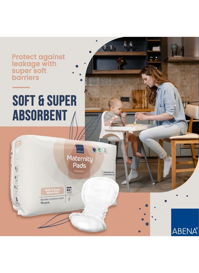 Abena Abena Premium Maternity Pads for Women Super Absorption, Soft Disposable Pads, Breathable and Skin Friendly for After-Delivery Incontinence, Postpartum Essentials, Maternity Pads After Birth, 15 Count  - Image 3
