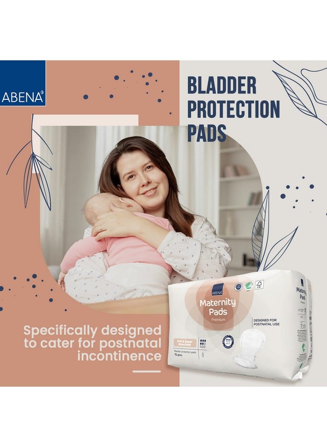Abena Abena Premium Maternity Pads for Women Super Absorption, Soft Disposable Pads, Breathable and Skin Friendly for After-Delivery Incontinence, Postpartum Essentials, Maternity Pads After Birth, 15 Count  - Image 2
