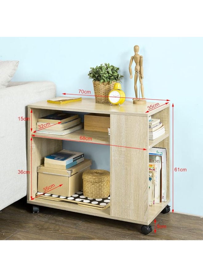 طاولة جانبية Home Gallery مع رفوف تخزين – الأبعاد: 70 × 61 × 35 سم، إضافة عملية وأنيقة لأي غرفة - Image 1