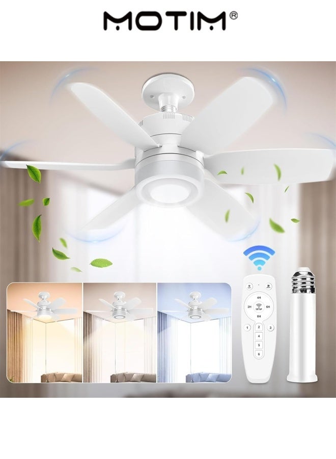 موتيم مروحة سقف مقبس مع أضواء وألوان بعيدة 3 2800K-6500K مروحة سقف صغيرة لغرفة نوم مرحاض المطبخ مروحة السقف الحديثة مع التحكم عن بعد - Image 2