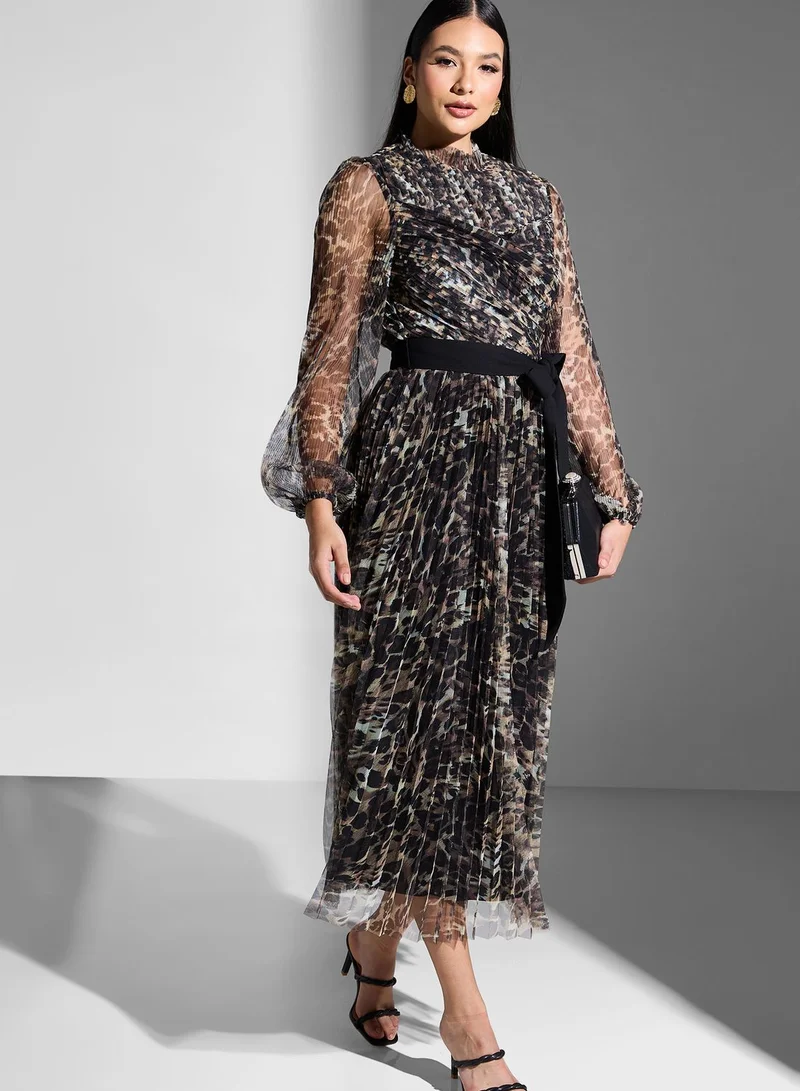 Coast Balloon Sleeve Mesh Dress