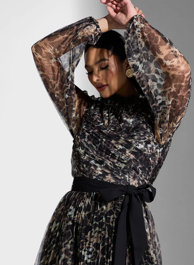Coast Balloon Sleeve Mesh Dress