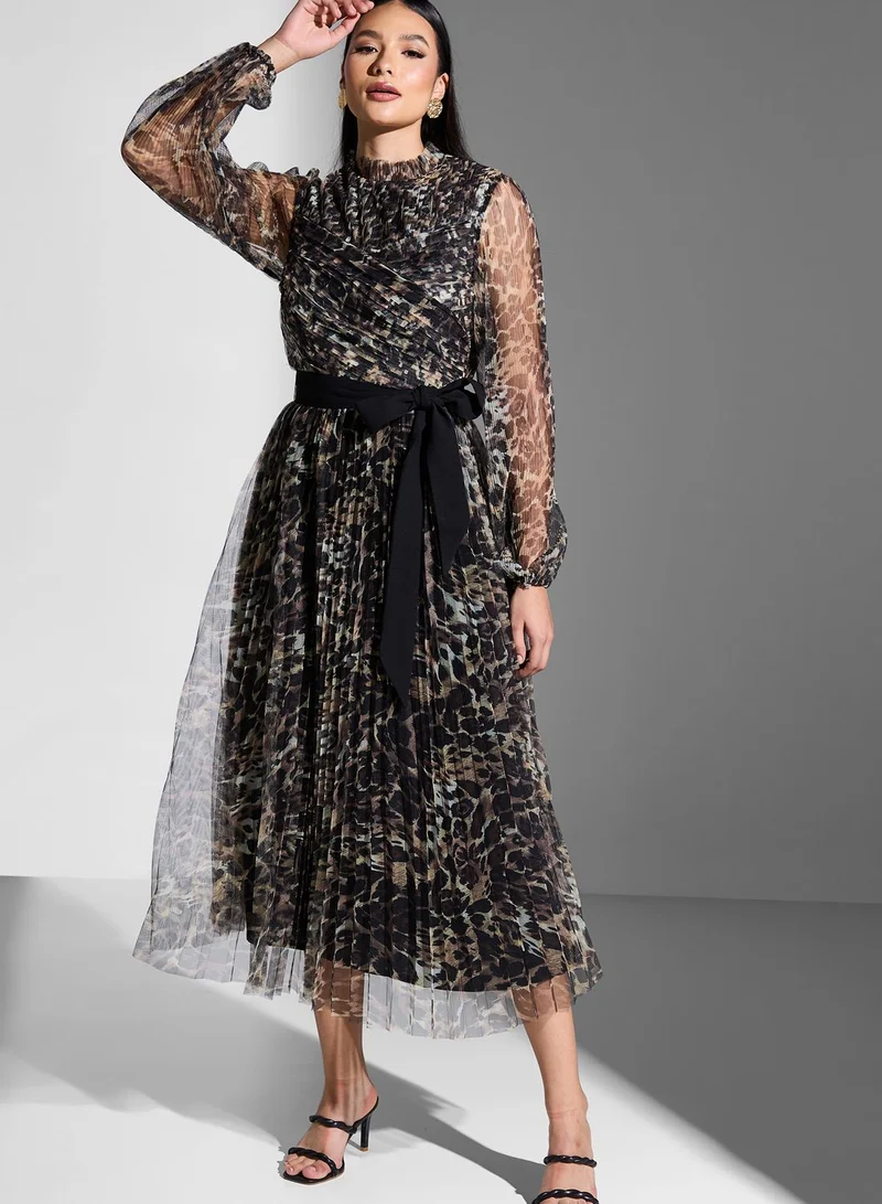 Coast Balloon Sleeve Mesh Dress