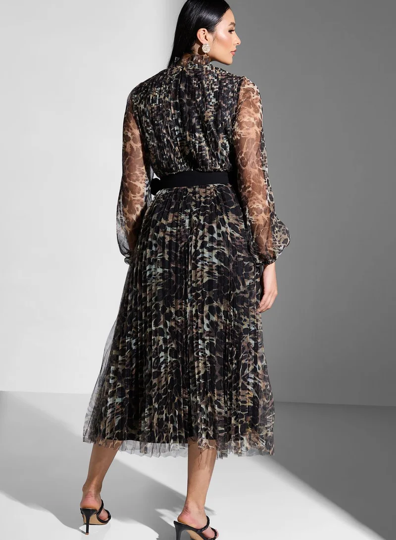 Coast Balloon Sleeve Mesh Dress