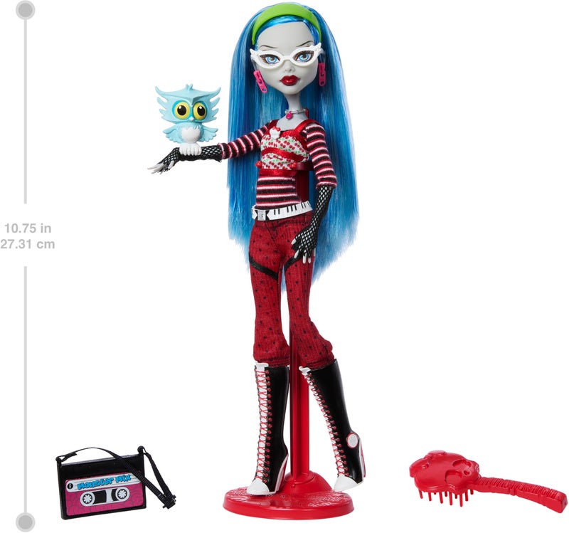 Monster High Booriginal Creeproduction Doll, Ghoulia Yelps Collectible Reproduction with Doll Stand, Diary & Pet Owl Sir Hoots A Lot - Image 2