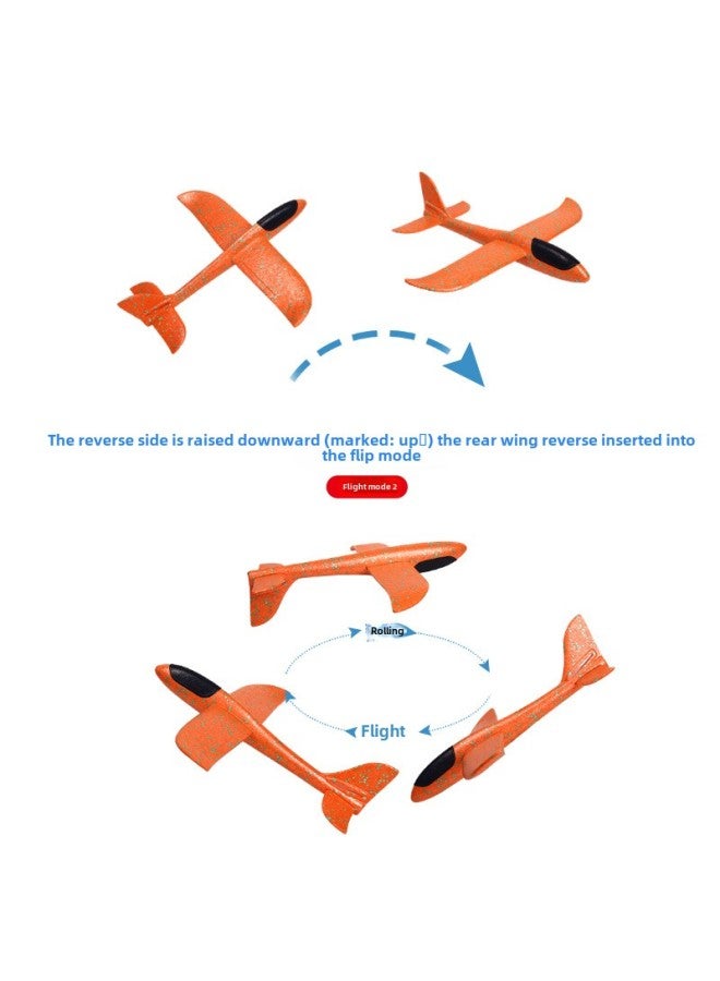 49cm Large Foam Aircraft Light-emitting Toy Hand Throw Aircraft Model Aircraft Children Glider Activity Push Gift Festival-Color:Blue Full Body Luminous Aircraft - Image 4