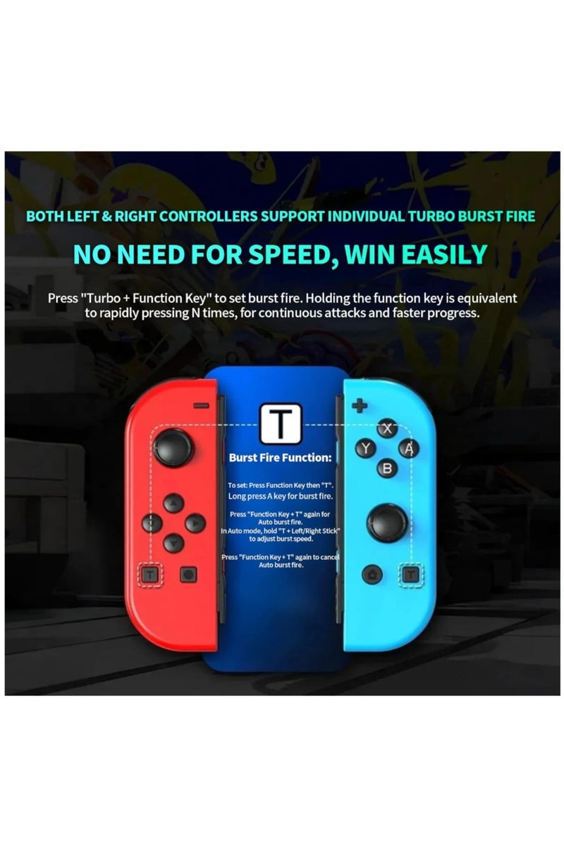 ايناوو وحدة تحكم لاسلكية Joy Cons لجهاز Nintendo Switch، وحدات تحكم بديلة يمين/يسار متوافقة مع Nintendo Switch/Lite/OLED، عصا تحكم مزودة بخاصية الاستيقاظ/التقاط الشاشة/الاهتزاز المزدوج/التحكم بالحركة - Image 5