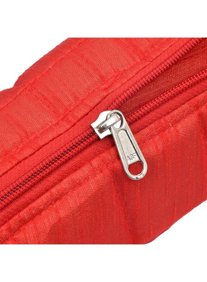 Kuber Industries Kuber Industries Cotton Watch Case, Bangle Box/Wrist Watch Holder/Watch Organizer/Bracelet Pouch Zip Top Watch Case With One Roll (Red)-Kubmart16099, Pack of 1  - Image 5
