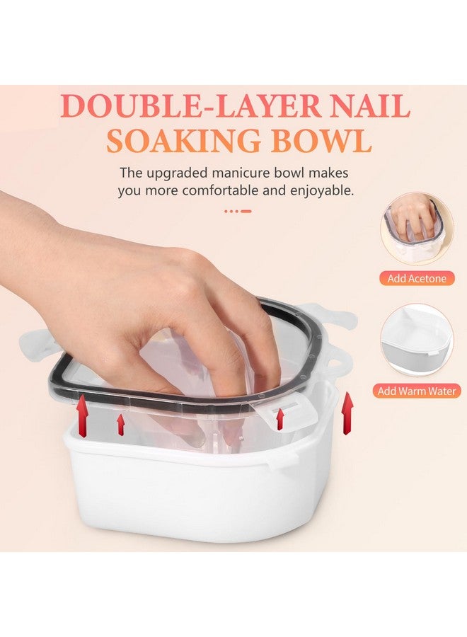 Yokilly Nail Soaking Bowl 2 Pcs Soak Off Gel Polish Remover Manicure Bowl Acetone Nail Soak Off Bowl For Acrylic Nails Dip Powder Remover Kit With Cuticle Peeler And Cuticle Pusher (Black8Pcs Set) - Image 2