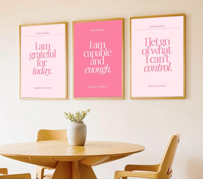 Gamya Daily Affirmations Big Aesthetic Framed Motivational Posters For Living Room, Bedroom Office Wall Decor/Girls Room Decor (14x18 Inches) Set of 3 (Affirmation 3) - Image 1