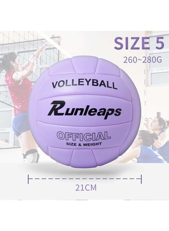 Runleaps Volleyball, Waterproof Indoor Outdoor Volleyball for Beach Game Gym Training, Official Size 5 (Purple) - Image 4