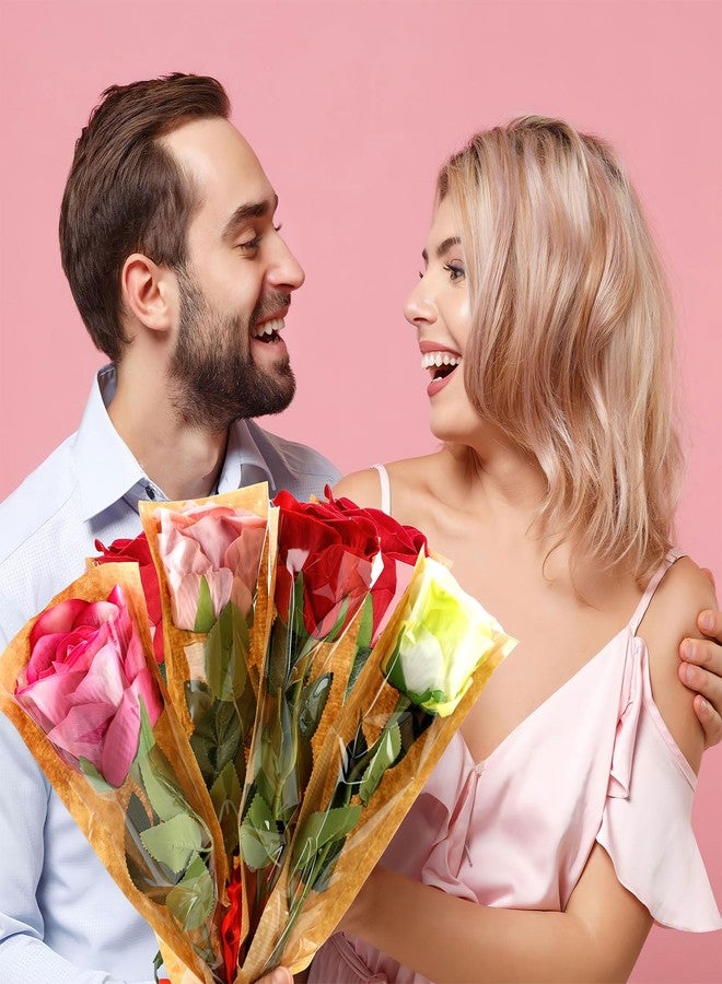 Ylapagne ورق تغليف باقات زهور من Ylapagne، مقاس 15.7 × 4.7 بوصة، أكياس تغليف زهور شفافة من ورق كرافت، مناسبة لحفلات الزفاف، عيد الحب، التخرج، عيد الميلاد، عيد الأم (50 قطعة). - Image 2