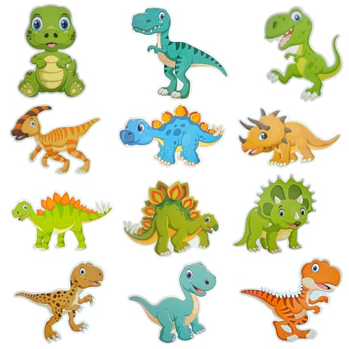 FI - FLICK IN 72 Pcs 1st Birthday Jungle Theme Fringe Curtain Dino Cutouts Cake Topper Props Dinosaur Decoration for Boys Animal Theme Bday (Pack of 72, Multicolor) - Image 4