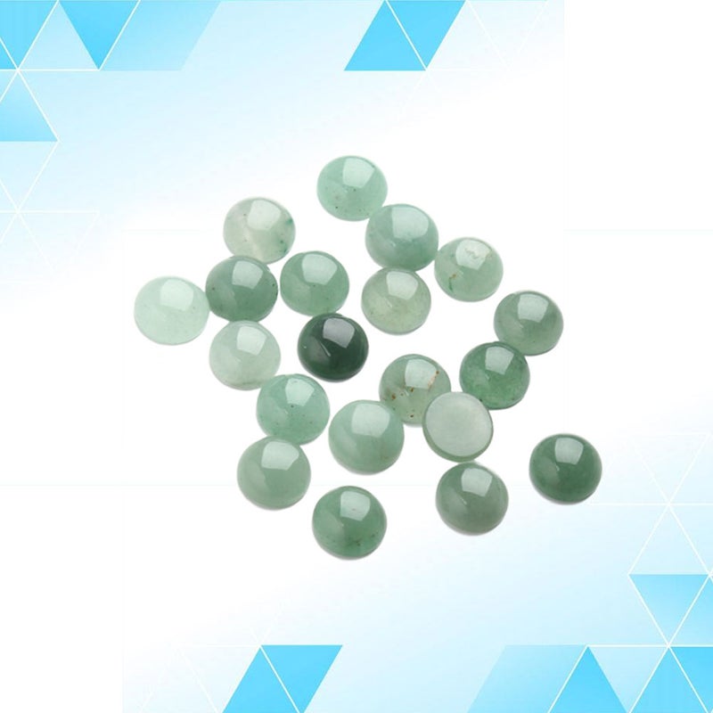 20pcs 1CM Sticker Round Glass Patch Supplies for Jewelry Craft Making (Light Green) - Image 5