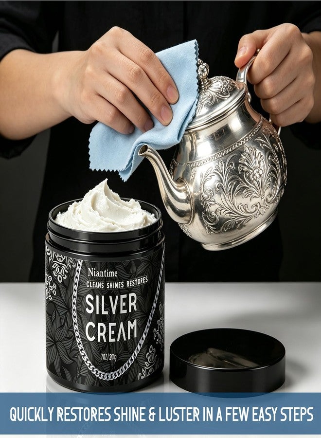 Niantime Professional Silver Cleaner and Polish Cream with Polishing Cloth, Ammonia-Free Tarnish Removal Solution,2 PACK 14 Oz Total Metal Polish Cream - Image 5