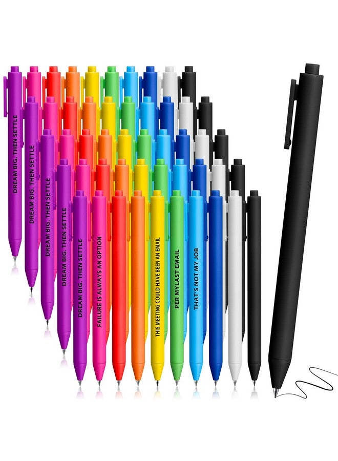 Epakh 50 Pcs Ballpoint Pens Funny Pens Colorful Pens Complaining Quotes Pen Funny Gag Gift, Inspirational Negative Black Ink Pens for Office(Complaining,Classic Color) - Image 1