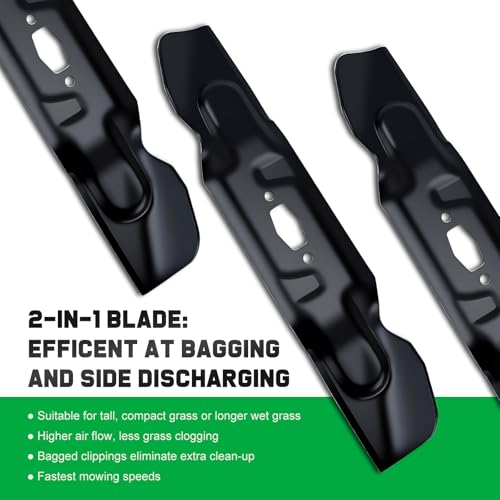 Grasscool ZT1-54 54 inch Mower Blades Compatible with Cub Cadet 742P05086 742-05086 Enduro XT1-GT54 XT1-ST54 Ultima ZT1 54P ZT2-54 54" Zero Turn Mower Replace 742p05086-x(S-Shaped Hole) - Image 4