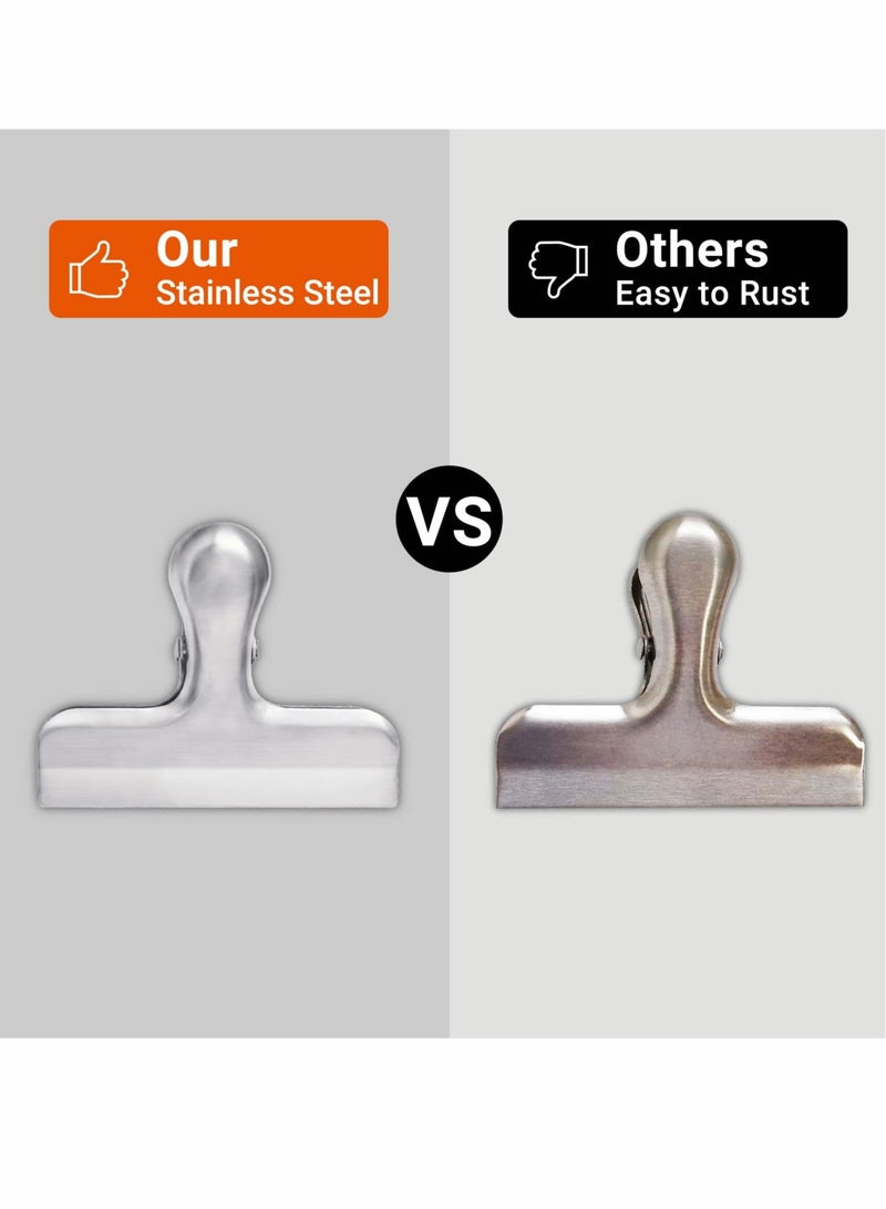 KASTWAVE Stainless Steel Chip Bag Clips Set, 6 Pack Bag Clips, Heavy Duty Clamp Seal Food - Image 4